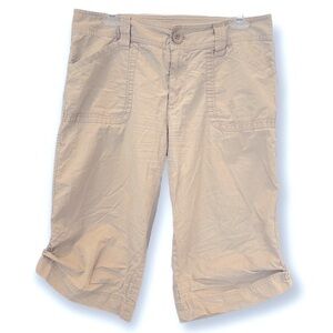 GAP Size 10 Light Khaki Cotton Clam Digger Shorts